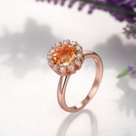 R401-B-8 NICKLE FREE ANTIALLERGIC NEW FASHION JEWELRY ZIRCON RING (ROSE GOLD)