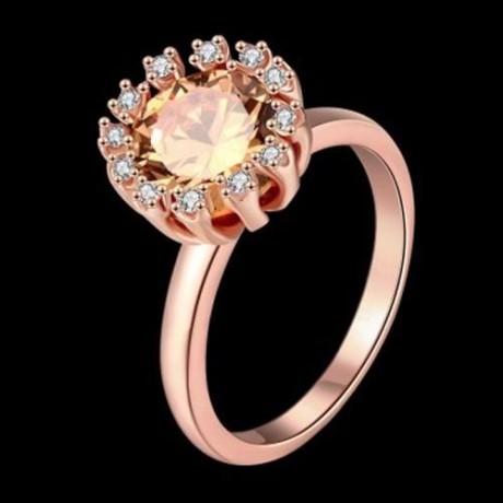 R401-B-8 NICKLE FREE ANTIALLERGIC NEW FASHION JEWELRY ZIRCON RING (ROSE GOLD)
