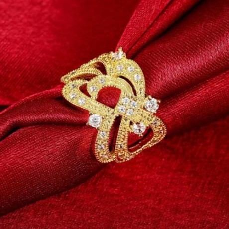 R400-A-8 NICKLE FREE ANTIALLERGIC NEW FASHION JEWELRY ZIRCON RING (GOLDEN)
