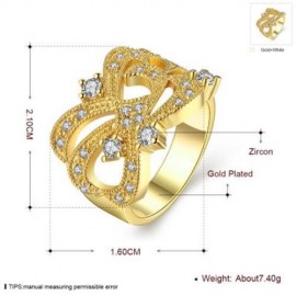 R400-A-8 NICKLE FREE ANTIALLERGIC NEW FASHION JEWELRY ZIRCON RING (GOLDEN)