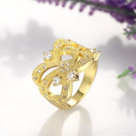 R400-A-8 NICKLE FREE ANTIALLERGIC NEW FASHION JEWELRY ZIRCON RING (GOLDEN)