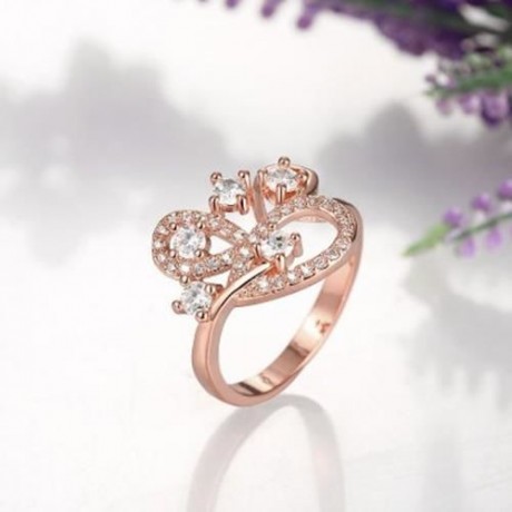 R403-B-8 NICKLE FREE ANTIALLERGIC NEW FASHION JEWELRY ZIRCON RING (ROSE GOLD)
