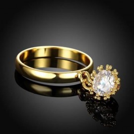 R406-A NICKLE FREE ANTIALLERGIC NEW FASHION JEWELRY ZIRCON RING (GOLDEN)