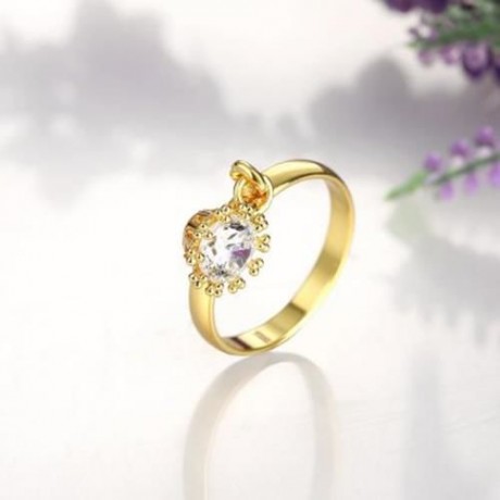R406-A NICKLE FREE ANTIALLERGIC NEW FASHION JEWELRY ZIRCON RING (GOLDEN)