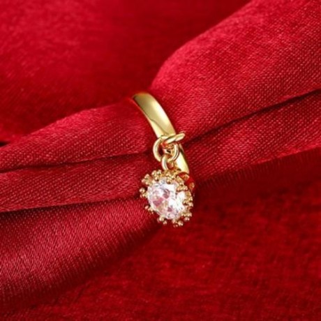 R406-A NICKLE FREE ANTIALLERGIC NEW FASHION JEWELRY ZIRCON RING (GOLDEN)