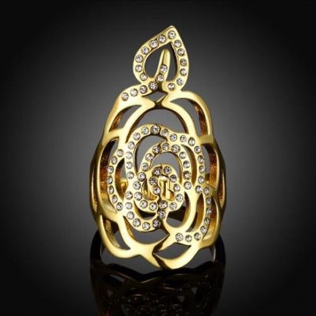 R749-A-8 NICKLE FREE ANTIALLERGIC NEW FASHION JEWELRY 18K GOLD PLATED RING (GOLDEN)