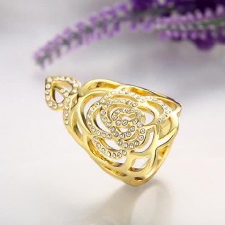R749-A-8 NICKLE FREE ANTIALLERGIC NEW FASHION JEWELRY 18K GOLD PLATED RING (GOLDEN)