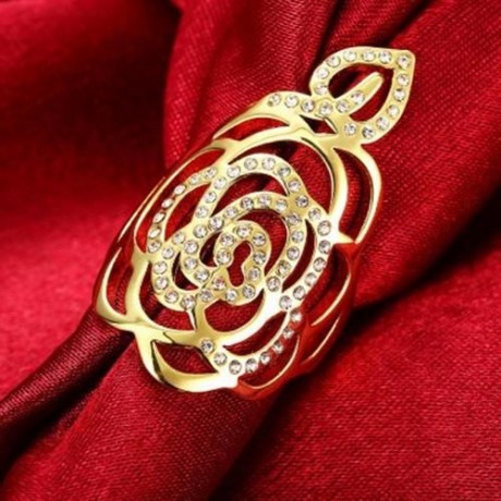 R749-A-8 NICKLE FREE ANTIALLERGIC NEW FASHION JEWELRY 18K GOLD PLATED RING (GOLDEN)