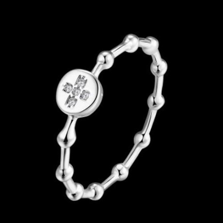 R001-B-7 GOLD PLATED KOREAN STYLE NEW DESIGN FINGER RING FOR LADY (SILVER)