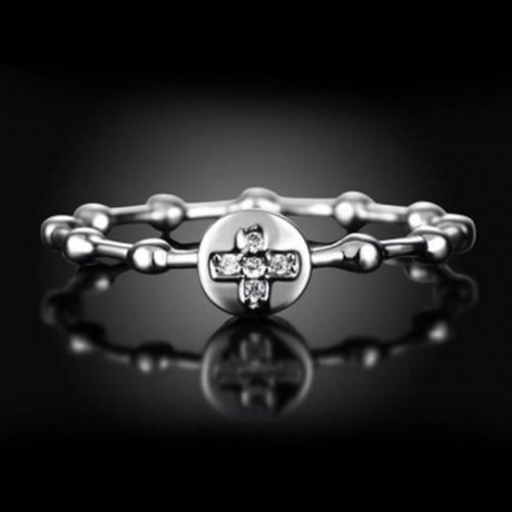 R001-B-7 GOLD PLATED KOREAN STYLE NEW DESIGN FINGER RING FOR LADY (SILVER)