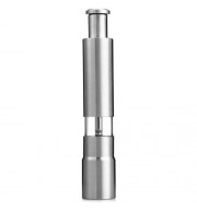 STAINLESS STEEL THUMB PUSH MANUAL SALT PEPPER SPICE MILL GRINDER (SILVER)
