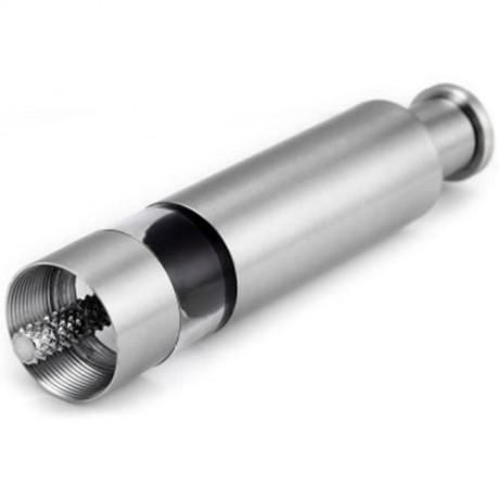 STAINLESS STEEL THUMB PUSH MANUAL SALT PEPPER SPICE MILL GRINDER (SILVER)
