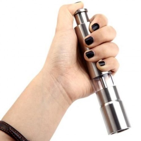 STAINLESS STEEL THUMB PUSH MANUAL SALT PEPPER SPICE MILL GRINDER (SILVER)