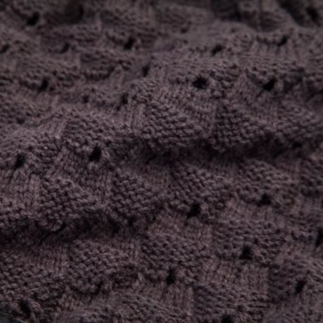 FASHIONABLE STAR DECORATED TWO-DOUBLE KNITED SKULLIES BEANIE HAT (DEEP GRAY)