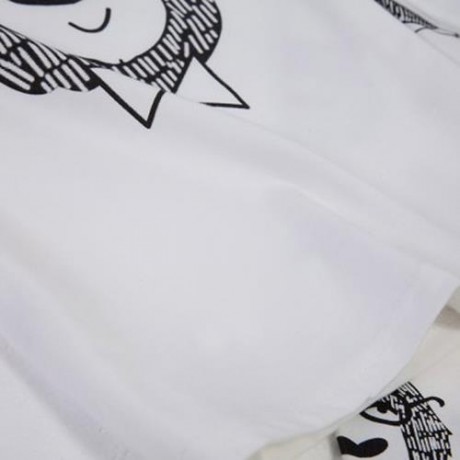 TRENDY ROUND NECK LONG SLEEVE COTTON ANIMAL PRINT BABY BOYS SUIT (WHITE)