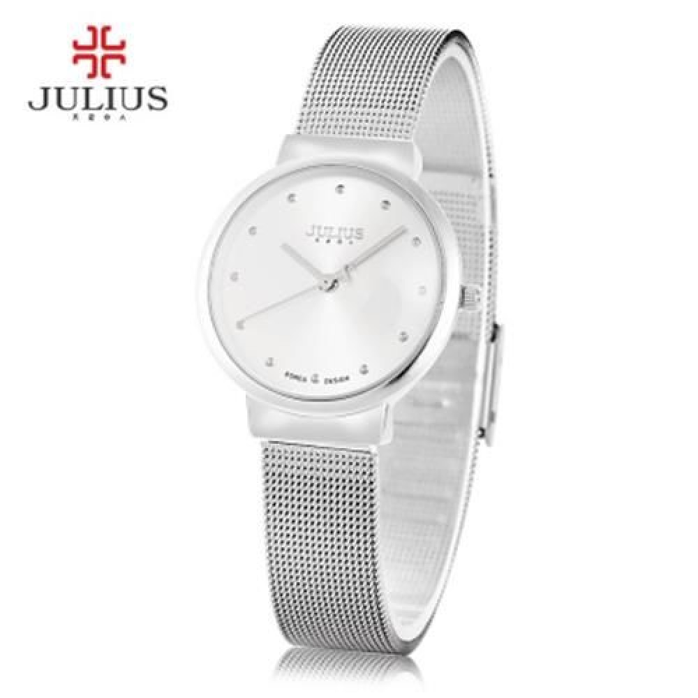 JULIUS JA - 426L WOMEN ULTRATHIN QUARTZ WRIST WATCH (SILVER AND WHITE)