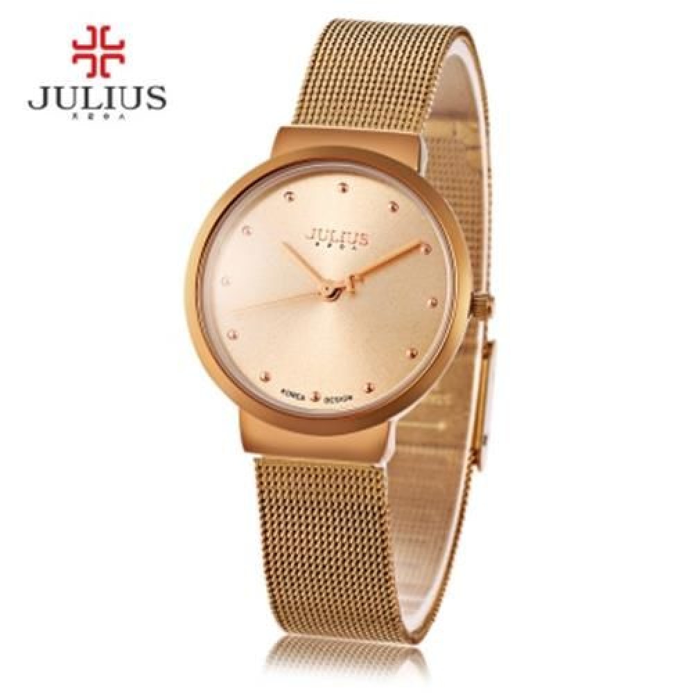 JULIUS JA - 426L WOMEN ULTRATHIN QUARTZ WRIST WATCH (COFFEE)