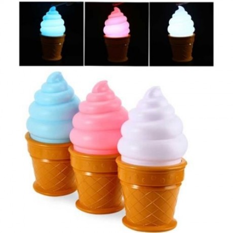 ICE CREAM CONE SHAPED NIGHT LIGHT DESK TABLE LED LAMP FOR KIDS CHILDREN BEDROOM DECOR LIGH