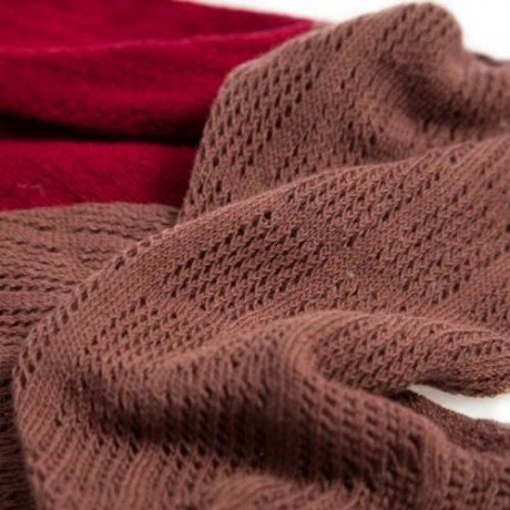 TRENDY LADIES SOFT LACE BOOT SOCKS STRETCH LEG CUFFS (DARK RED   KHAKI)