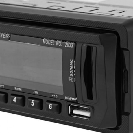 2033 CAR AUDIO STEREO FM RADIO 12V USB SD MP3 PLAYER AUX WITH REMOTE CONTROL