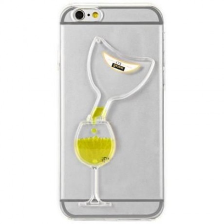 3D LIQUID FLOW HOURGLASS TRANSLUCENT ANTI-SLIP BACK COVER CASE FOR IPHONE 6 / 6S (YELLOW)