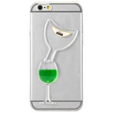 3D LIQUID FLOW HOURGLASS TRANSLUCENT ANTI-SLIP BACK COVER CASE FOR IPHONE 6 / 6S (GREEN)