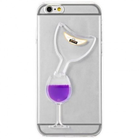3D LIQUID FLOW HOURGLASS TRANSLUCENT ANTI-SLIP BACK COVER CASE FOR IPHONE 6 / 6S (PURPLE)