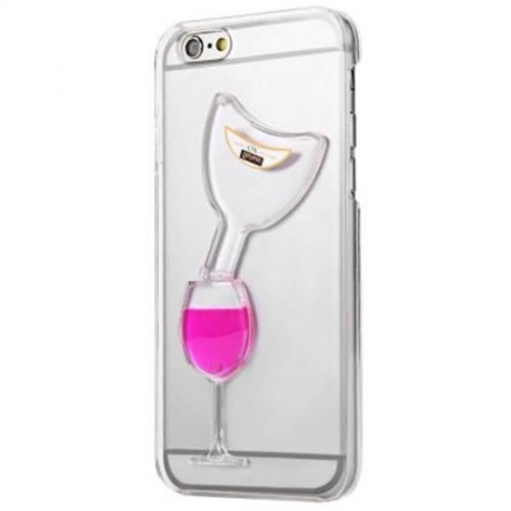 3D LIQUID FLOW HOURGLASS TRANSLUCENT ANTI-SLIP BACK COVER CASE FOR IPHONE 6 / 6S (PINK)