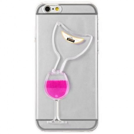3D LIQUID FLOW HOURGLASS TRANSLUCENT ANTI-SLIP BACK COVER CASE FOR IPHONE 6 / 6S (PINK)