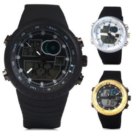 LED WATCH DIGITAL ANALOG WRISTWATCH (BLACK)