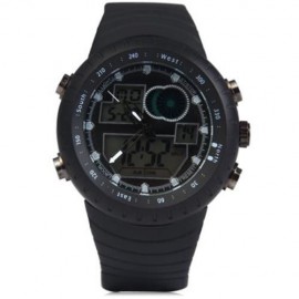 LED WATCH DIGITAL ANALOG WRISTWATCH (BLACK)