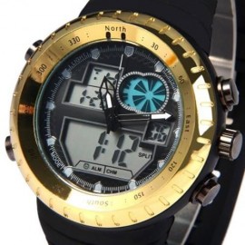 LED WATCH DIGITAL ANALOG WRISTWATCH (GOLDEN)