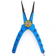 ALUMINUM ALLOY FISHING PLIERS BRAID CUTTER HOOK LINE REMOVER TACKLE KITS (BLUE)