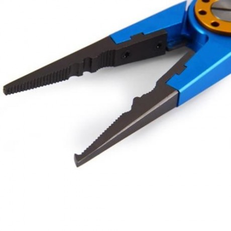ALUMINUM ALLOY FISHING PLIERS BRAID CUTTER HOOK LINE REMOVER TACKLE KITS (BLUE)