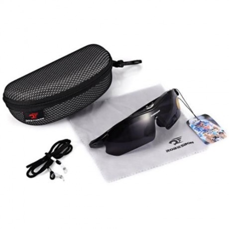 ROBESBON 0089 - 1 OUTDOOR CYCLING GLASSES BIKE SUNGLASSES (BLACK)