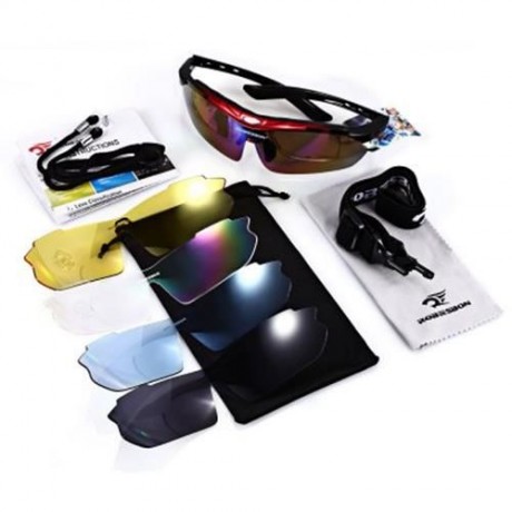 ROBESBON 0089 NON-POLARIZED SPORTS RUNNING OUTDOOR CYCLING GLASSES UV400 SUNGLASSES WITH 5