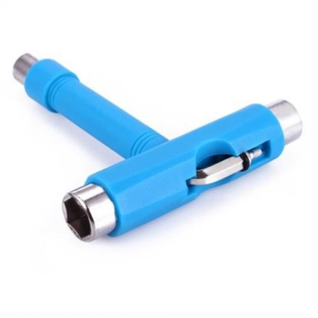 SKATEBOARD TOOL ALL IN ONE SCREWDRIVER SOCKET MULTIFUNCTION SKATE T-TOOL (BLUE)