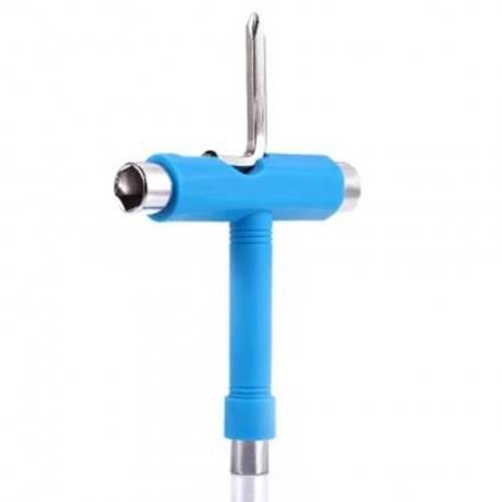 SKATEBOARD TOOL ALL IN ONE SCREWDRIVER SOCKET MULTIFUNCTION SKATE T-TOOL (BLUE)