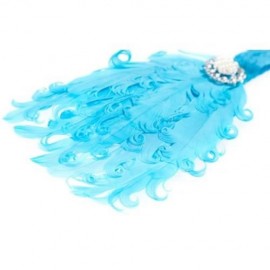 STYLISH FEATHER FLOWER DIAMOND STRETCHY BABY GIRLS HEADBAND (BLUE)