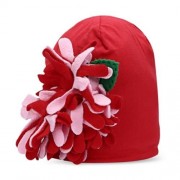 STYLISH BIG FLOWER DECORATED BABIES BEANIE HAT (#1)
