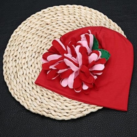 STYLISH BIG FLOWER DECORATED BABIES BEANIE HAT (#1)