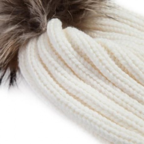 HAN EDITION TRENDY SOLID COLOR RACCOON BALL TOP THICKENING KNITED STRETCHY GIRLS BEANIE HA