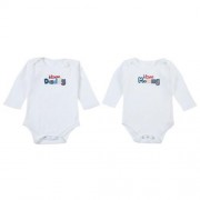 2PCS SWEET JEWEL COLLAR LONG SLEEVE LETTER EMBROIDERED BABIES ROMPER (WHITE   APPLIQUE PAT
