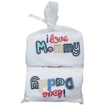 2PCS SWEET JEWEL COLLAR LONG SLEEVE LETTER EMBROIDERED BABIES ROMPER (WHITE   APPLIQUE PAT