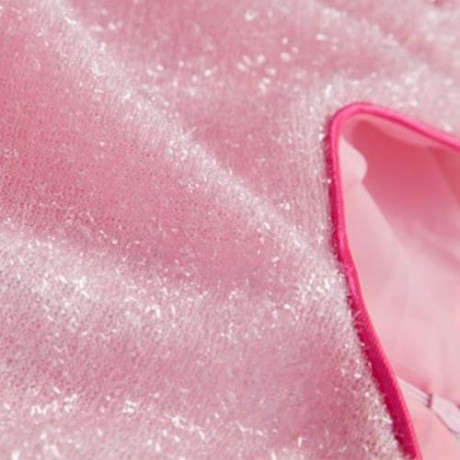 SWEET ROUND COLLAR SHORT SLEEVE BIG BOWKNOT GAUZE SEQUINS GIRLS PRINCESS DRESS (PINK)
