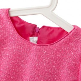 SWEET ROUND COLLAR SHORT SLEEVE BIG BOWKNOT GAUZE SEQUINS GIRLS PRINCESS DRESS (ROSE)