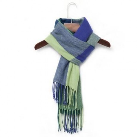 FASHION WOMEN WOOL WINTER SPAIN SCARF (BLUE AND GREEN)
