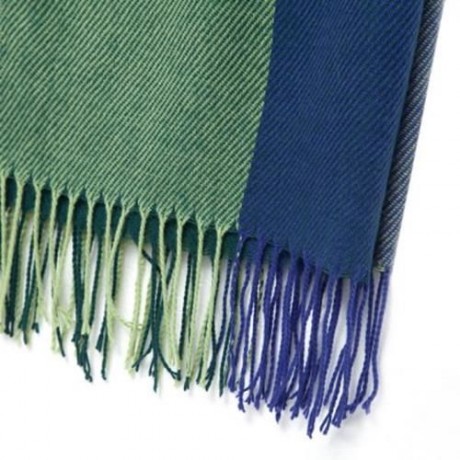 FASHION WOMEN WOOL WINTER SPAIN SCARF (BLUE AND GREEN)
