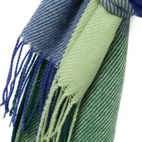FASHION WOMEN WOOL WINTER SPAIN SCARF (BLUE AND GREEN)