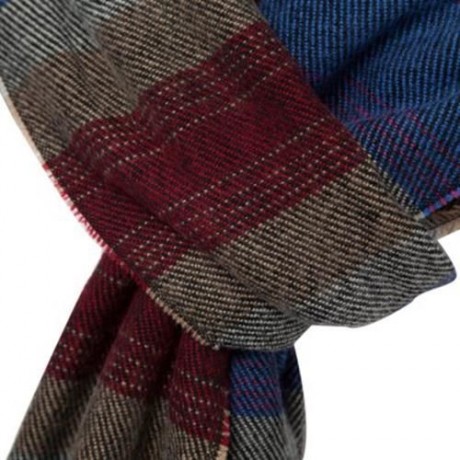 FASHION WOMEN WOOL WINTER SPAIN SCARF (STRIPE BLUE)
